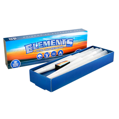 Elements King Size Ultra Thin Rice Pre - Rolled Cones (40 - Pack) - Pop Smoke Supply
