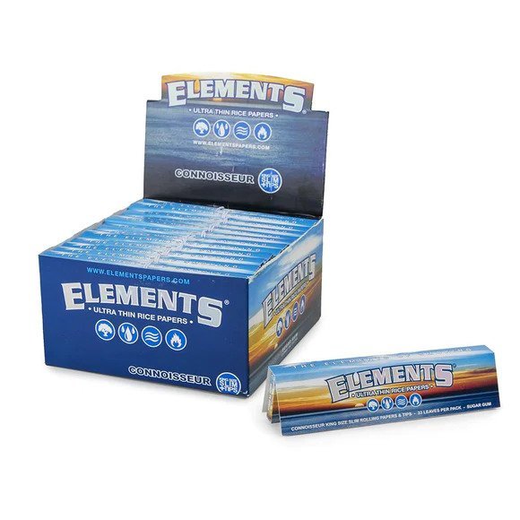 Elements Connoisseur King Slim Rolling Paper + Tips - Pop Smoke Supply