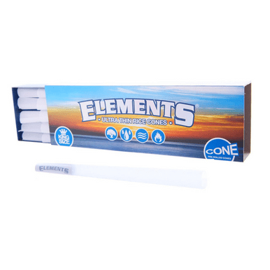 Elements King Size Ultra Thin Rice Pre - Rolled Cones (40 - Pack) - Pop Smoke Supply