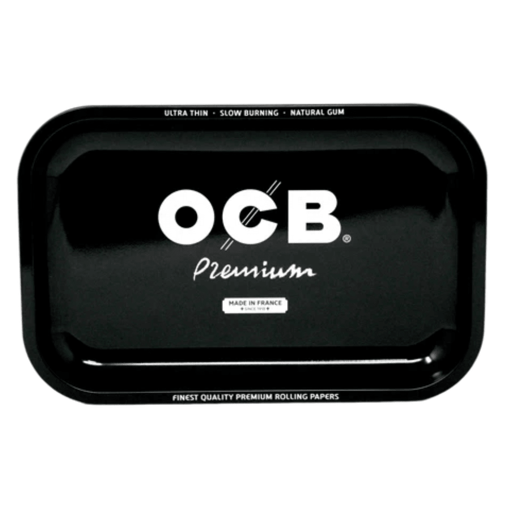 OCB Black Premium Metal Rolling Tray - Medium - Pop Smoke Supply