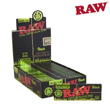 Raw Black Organic Hemp 1 1/4 Rolling Paper - Pop Smoke Supply