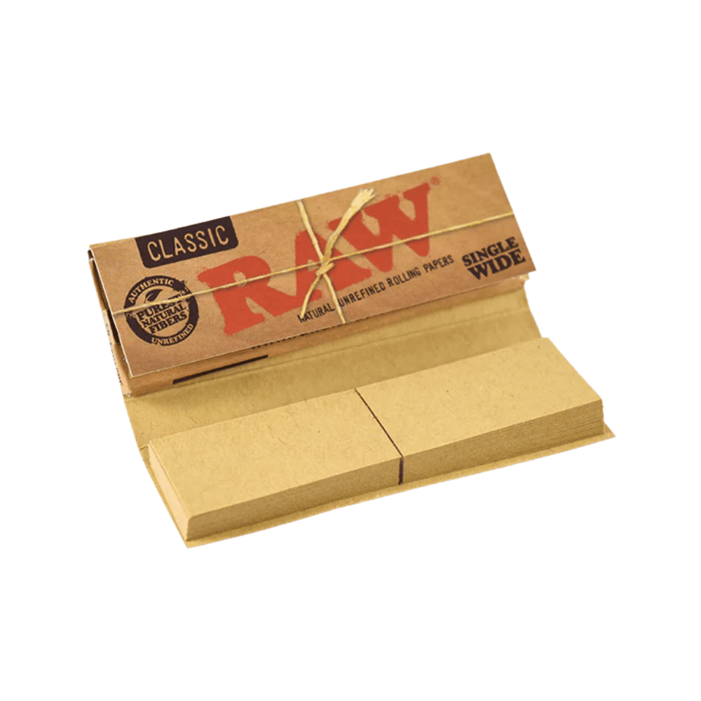 RAW Classic Connoisseur Single Wide Rolling Papers and Tips - Pop Smoke Supply